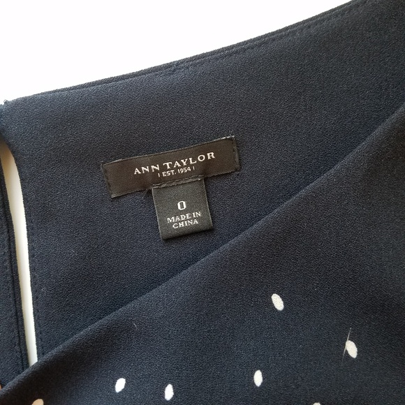 Ann Taylor Navy Dot Blouse - Picture 4 of 5
